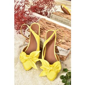 Fox Shoes H726809004 Sarı Kumaş Kadın Babet
