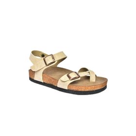 Fox Shoes H777786002 Bej Süet Kadın Sandalet