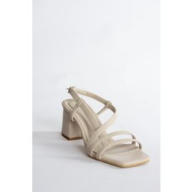 Fox Shoes H922741009 Bej Kalın Topuklu Kadın Ayakkabı