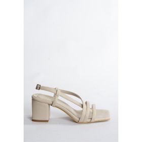 Fox Shoes H922741009 Bej Kalın Topuklu Kadın Ayakkabı