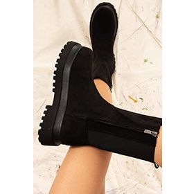 Fox Shoes J267063102 Siyah Süet Kadın Bot