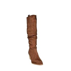 Fox Shoes J404040102 Kahverengi Süet Kalın Topuklu Kadın Çizme