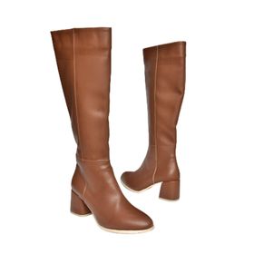 Fox Shoes J848300109 Koyu Taba Alçak Topuklu Kadın Günlük Çizme