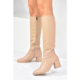 Fox Shoes J848300109 Ten Suni Deri Kadın Çizme