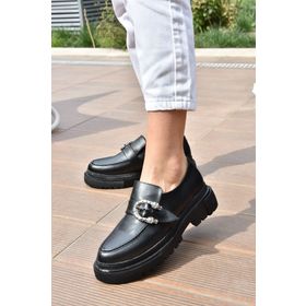 Fox Shoes K294760109 Siyah Metal Detaylı Günlük Kadın Ayakkabı