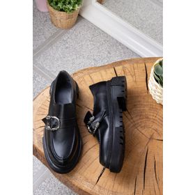 Fox Shoes K294760109 Siyah Metal Detaylı Günlük Kadın Ayakkabı