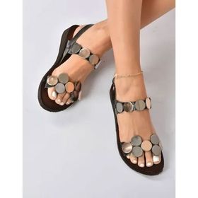 Fox Shoes K374680603 Siyah Hakiki Deri Kadın Sandalet