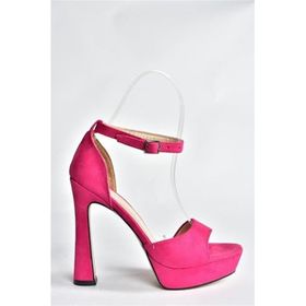 Fox Shoes K404580102 38 Fuşya Süet Kadın Topuklu Ayakkabı
