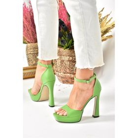 Fox Shoes K404580109 Çimen Yeşili Platform Kalın Topuklu Kadın Ayakkabı