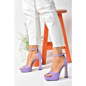 Fox Shoes K404580109 Eflatun Platform Kalın Topuklu Kadın Ayakkabı