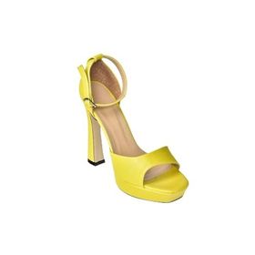 Fox Shoes K404580109 Sarı Platform Kalın Topuklu Kadın Ayakkabı