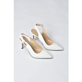 Fox Shoes K404910309 Beyaz Sivri Burun Kadın Topuklu Ayakkabı