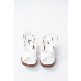 Fox Shoes K674041309 Beyaz Kadın Dolgu Topuklu Ayakkabı