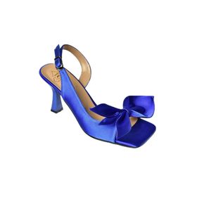Fox Shoes K7493849 04 Saks Mavi Kumaş Kadın Topuklu Ayakkabı