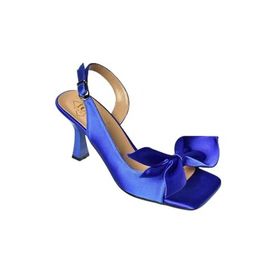 Fox Shoes K7493849 04 Saks Mavi Kumaş Kadın Topuklu Ayakkabı