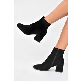 Fox Shoes L251089302 Siyah Süet Kadın Bot