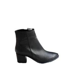 Fox Shoes L251089309 Siyah Suni Deri Kalın Topuklu Kadın Bot