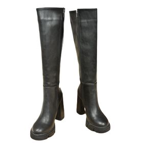 Fox Shoes L282770109 Siyah Suni Deri Yüksek Topuklu Kadın Çizme