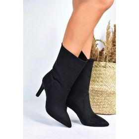 Fox Shoes L404891302 Siyah Süet Kadın Bot