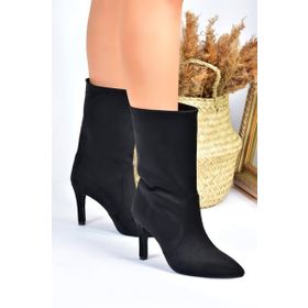 Fox Shoes L404891302 Siyah Süet Kadın Bot