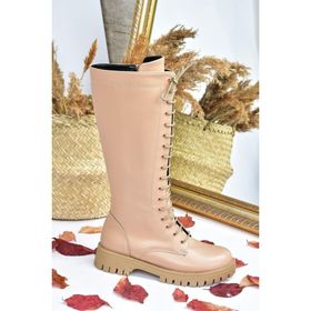 Fox Shoes L430194009 Ten Suni Deri Bağcıklı Günlük Kadın Çizme