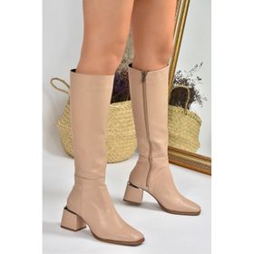Fox Shoes L524600009 Ten Suni Deri Kadın Çizme