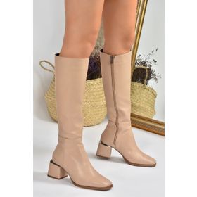 Fox Shoes L524600009 Ten Suni Deri Kadın Çizme