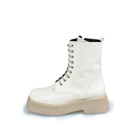 Fox Shoes L610130109 Bej Suni Deri Kalın Tabanlı Günlük Kadın Bot Postal
