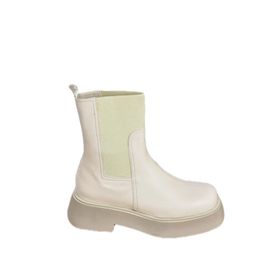Fox Shoes L610130209 Bej Suni Deri Kalın Tabanlı Günlük Kadın Bot