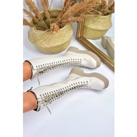 Fox Shoes L610130909 Bej Suni Deri Kadın Çizme