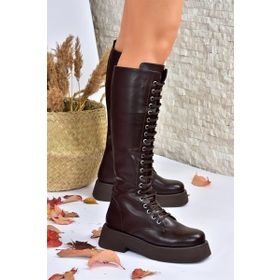 Fox Shoes L610130909 Kahverengi Bağcıklı Günlük Kadın Çizme