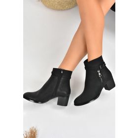 Fox Shoes L674155209 Siyah Suni Deri Kadın Bot