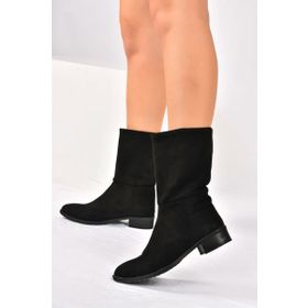 Fox Shoes L726597702 Siyah Süet Kadın Bot