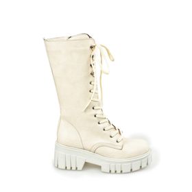 Fox Shoes L996081009 Bej Kalın Tabanlı Kadın Çizme