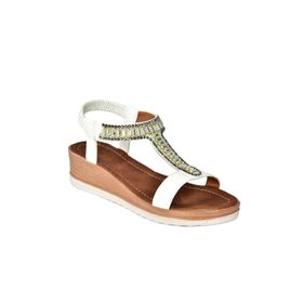 Fox Shoes M258311009 Beyaz Taşlı Günlük Kadın Sandalet