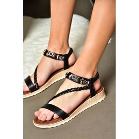 Fox Shoes M258313409 Siyah Kadın Sandalet