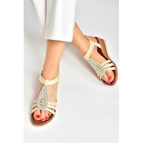 Fox Shoes M258313709 Bej Günlük Kadın Sandalet