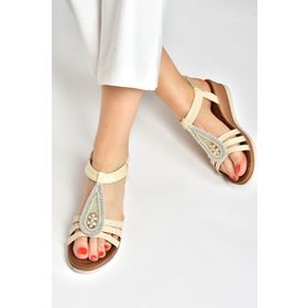 Fox Shoes M258313709 Bej Günlük Kadın Sandalet