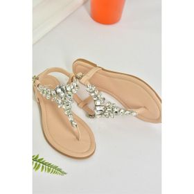 Fox Shoes M272006009 Ten Taşlı Parmak Arası Kadın Sandalet
