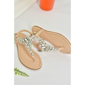 Fox Shoes M272006009 Ten Taşlı Parmak Arası Kadın Sandalet