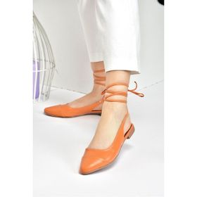 Fox Shoes M726890209 Turuncu Bilek Bağlamalı Kadın Babet