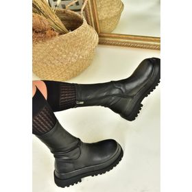 Fox Shoes N267064309 Siyah Esnek Streç Kadın Bot