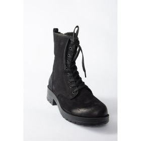 Fox Shoes N555400101 Siyah Hakiki Deri Nubuk Günlük Kadın Postal Bot