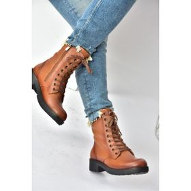 Fox Shoes N555400103 Taba Hakiki Deri Günlük Kadın Bot