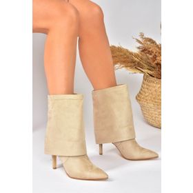 Fox Shoes N572560902 Bej Süet Kadın Bot