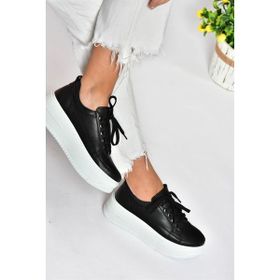 Fox Shoes P2741175 09 Siyah Yüksek Tabanlı Kadın Spor Ayakkabı