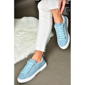 Fox Shoes P404008210 Mavi Kot Kumaş Kadın Spor Ayakkabı