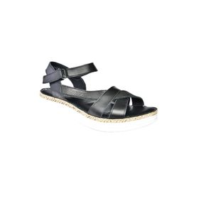 Fox Shoes P540001303 Siyah Hakiki Deri Kadın Sandalet