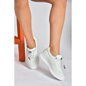 Fox Shoes P5405024 03 Beyaz Hakiki Deri Kadın Spor Ayakkabı