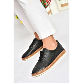Fox Shoes P555004703 Siyah Bağcıklı Kadın Günlük Ayakkabı